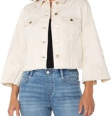 Liverpool Los Angeles jacket w fray hem & wide sleeve