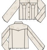 Liverpool Los Angeles jacket w fray hem & wide sleeve