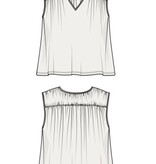 Liverpool Los Angeles sleeveless shirred detail knit top