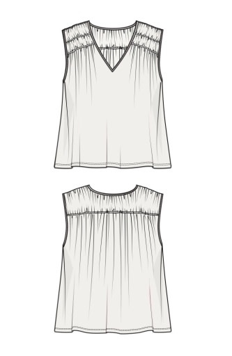 Liverpool Los Angeles sleeveless shirred detail knit top