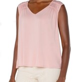 Liverpool Los Angeles sleeveless shirred detail knit top