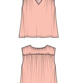 Liverpool Los Angeles sleeveless shirred detail knit top