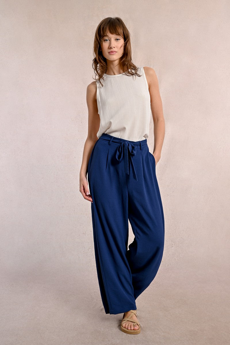 Molly Bracken Navy Blue Flowy Pants