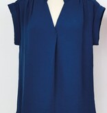 Molly Bracken Navy Blue Flowy Blouse Top
