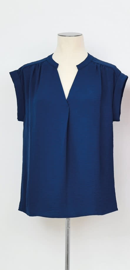 Molly Bracken Navy Blue Flowy Blouse Top