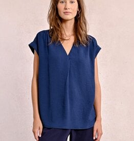 Molly Bracken Navy Blue Flowy Blouse Top
