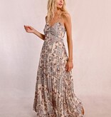 Molly Bracken Cream Capucine Long  Printed Dress