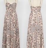 Molly Bracken Cream Capucine Long  Printed Dress