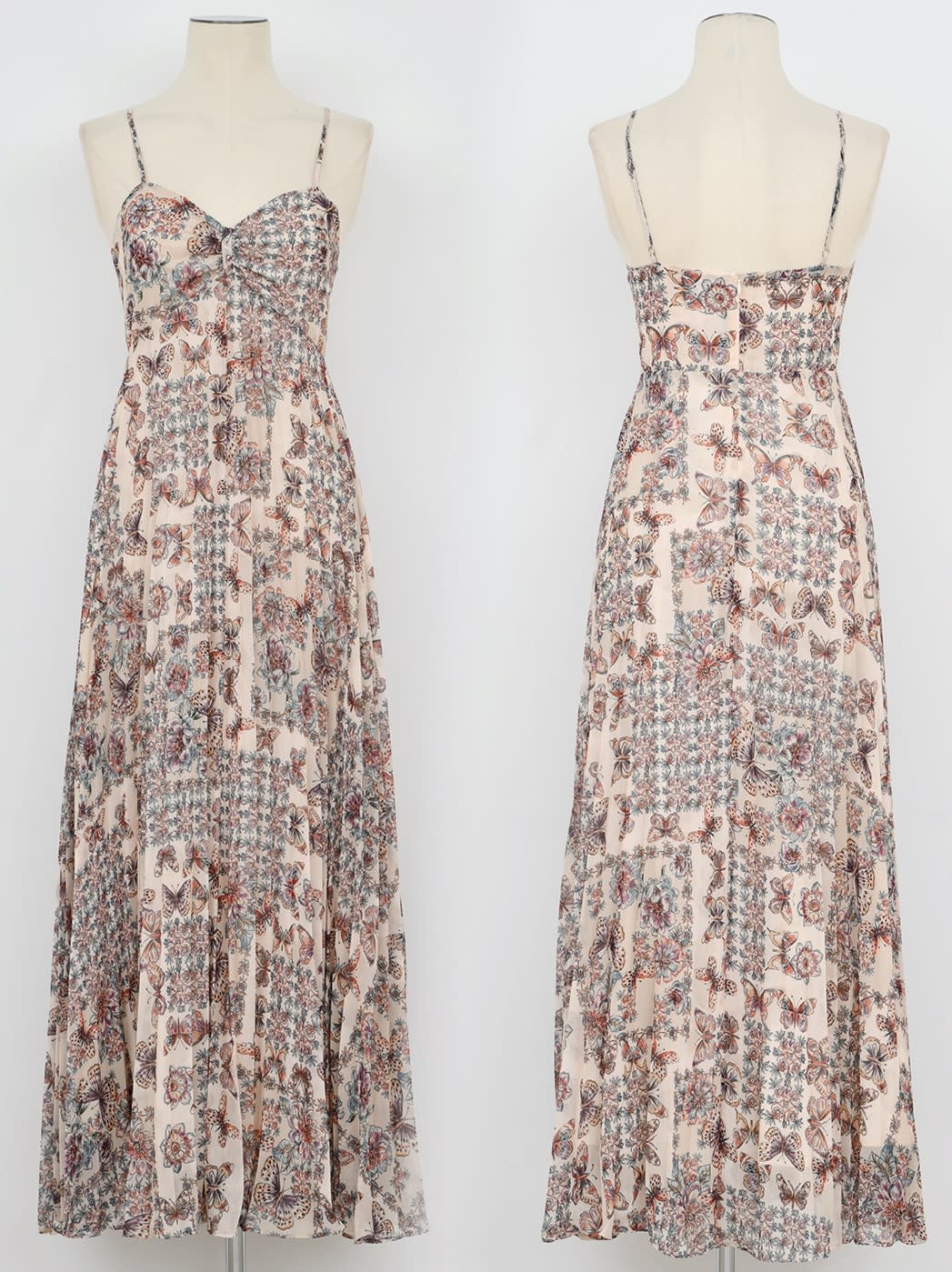 Molly Bracken Cream Capucine Long  Printed Dress