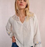Molly Bracken EMBROIDERED BOHEMIAN BLOUSE