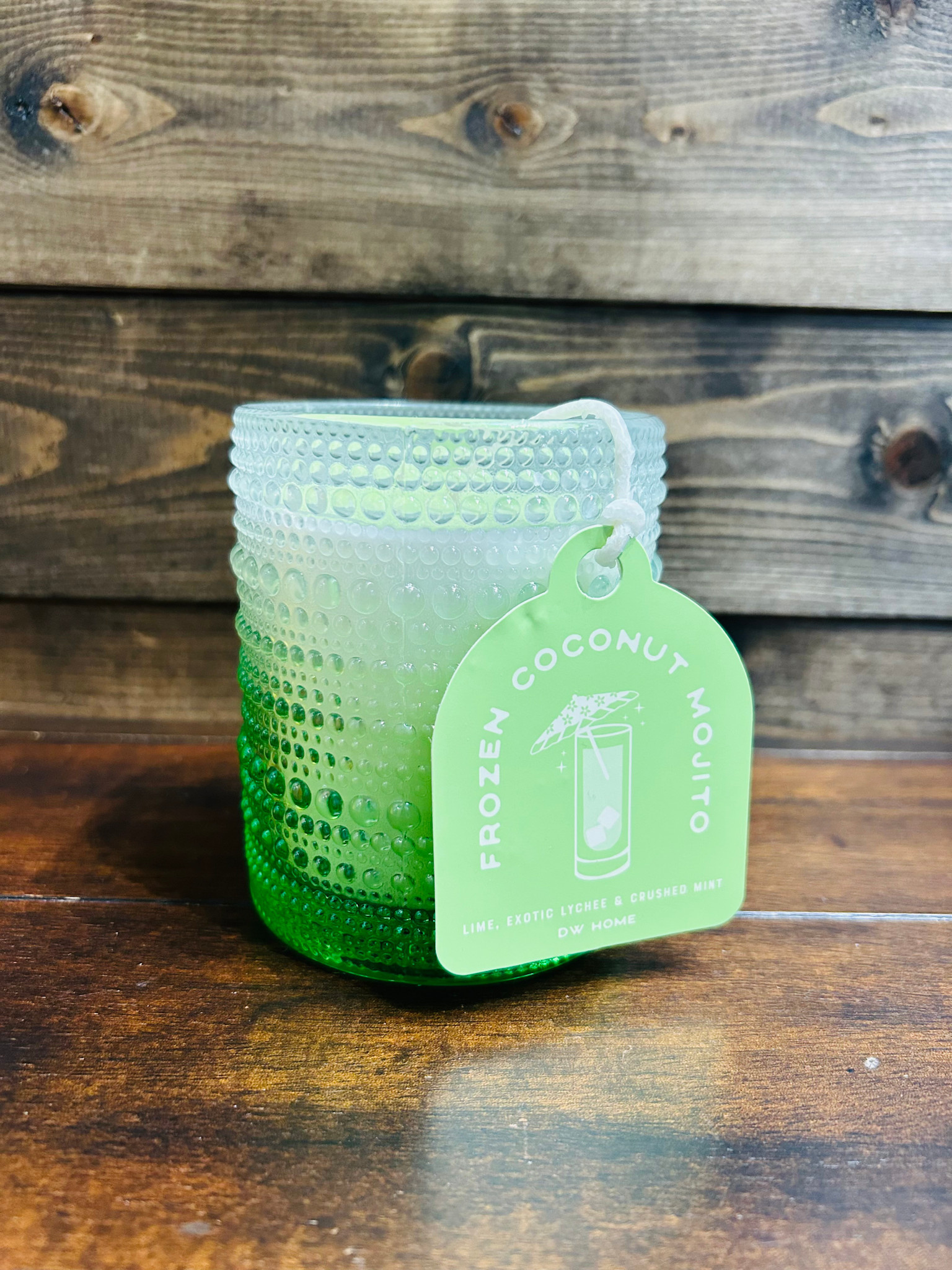DW Candles Frozen Coconut Mojito Candle in Ombre Hobnail Jar 8.1 oz