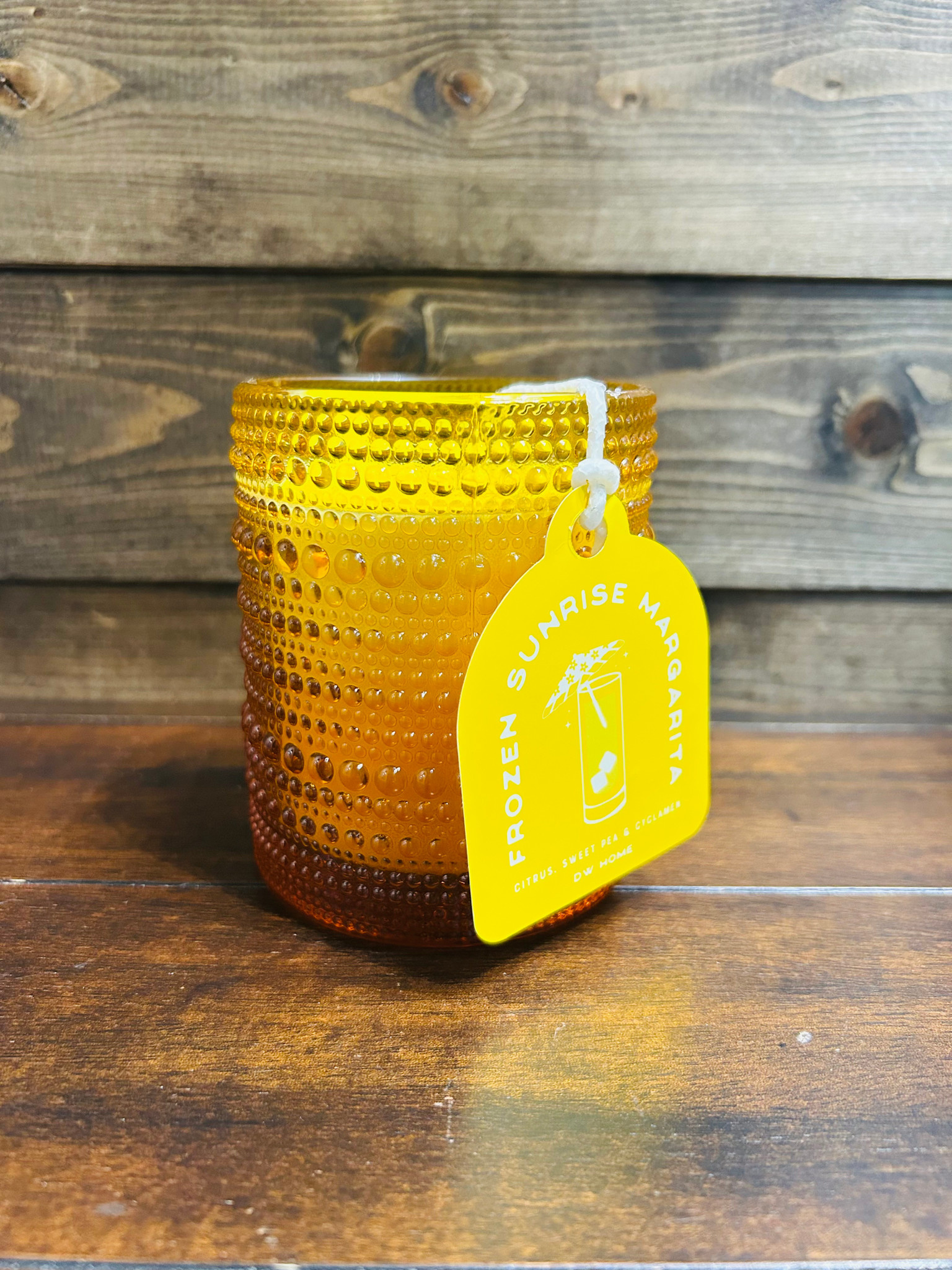 DW Candles Frozen Sunrise Margarita Candle in Ombre Hobnail Jar 8.1 oz