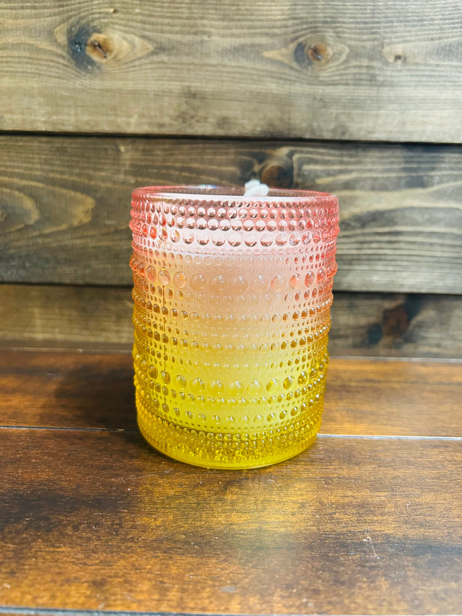 DW Candles Frozen Pink Lemonade Candle in Ombre Hobnail Jar 8.1 oz