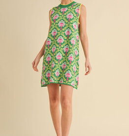 Jodifl Green Mix Geometric Print Knit Dress