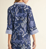 Jodifl Blue Boho Floral Shift Dress