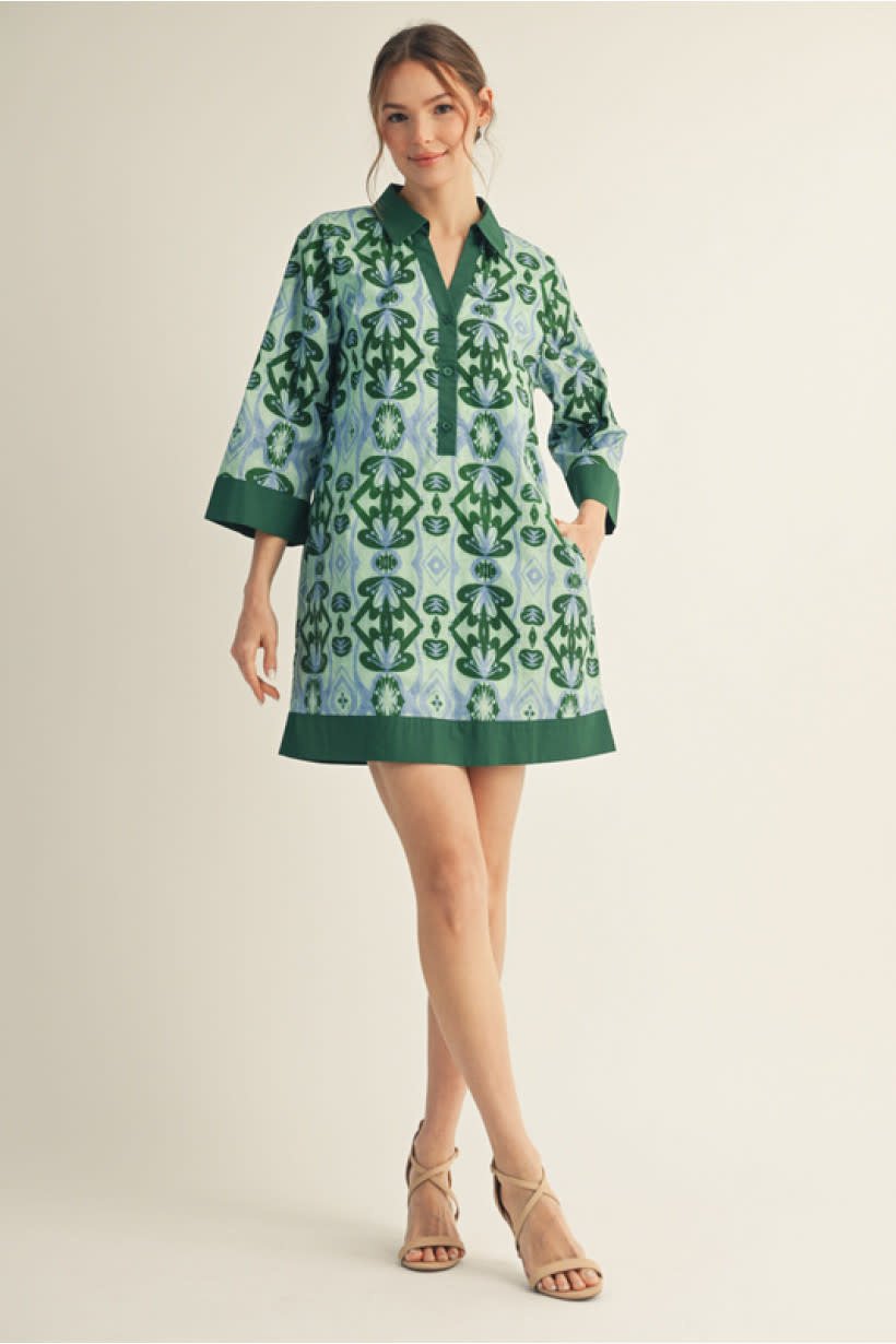 Jodifl Green Boho Floral Dress