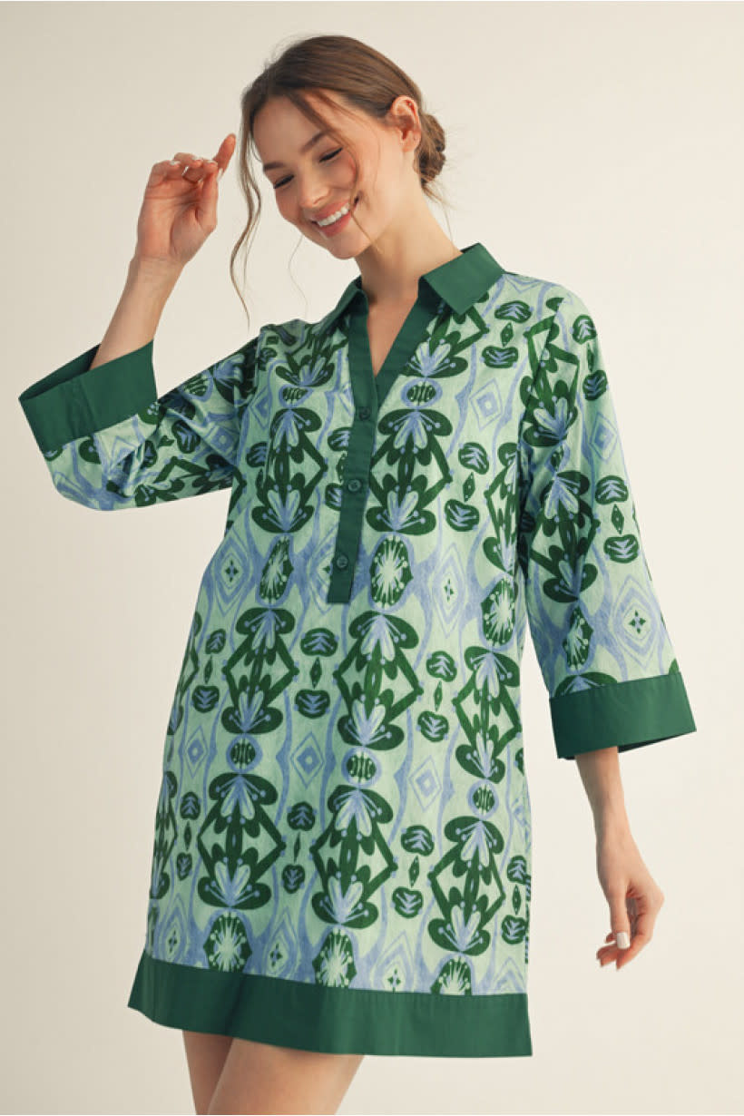 Jodifl Green Boho Floral Dress