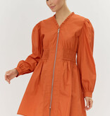 Jodifl Amber Frilled V-Neck Cotton Dress