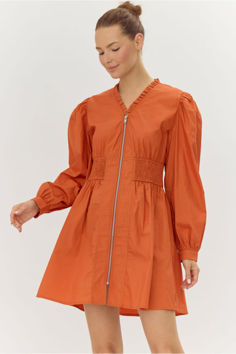 Jodifl Amber Frilled V-Neck Cotton Dress