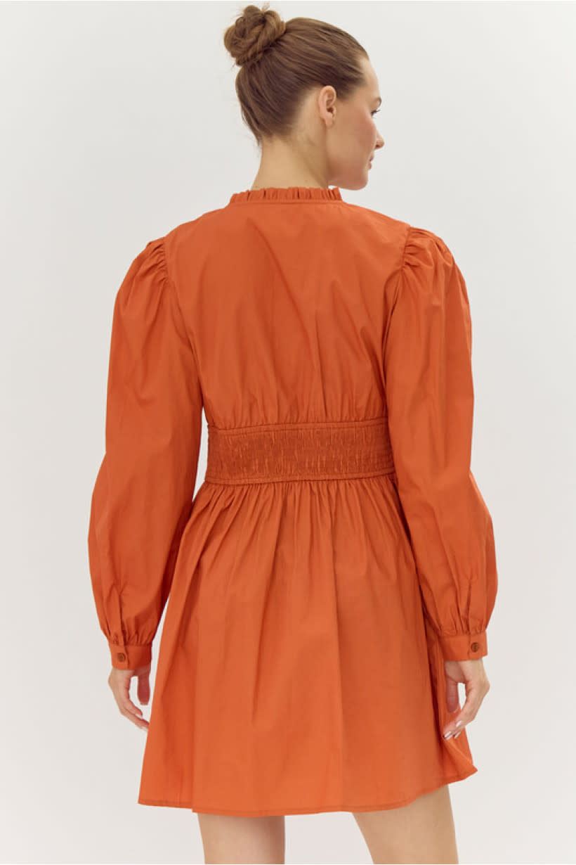 Jodifl Amber Frilled V-Neck Cotton Dress