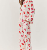 Jodifl Off White Lip Print Pajama Set