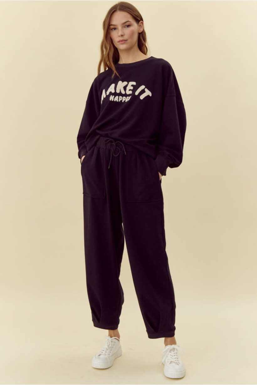Jodifl Black Solid Jogger Pants