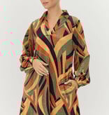 Jodifl Olive Multicolor Print Pleated Dress