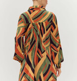 Jodifl Olive Multicolor Print Pleated Dress