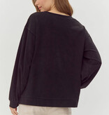 Jodifl Black Flower Patch Sweatshirt Top