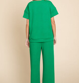 Jodifl Green U-neck Textured Top