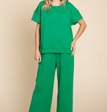 Jodifl Green Textured Loose Pants