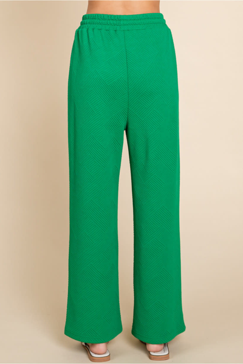 Jodifl Green Textured Loose Pants
