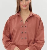 Jodifl Dark Mauve Cropped Top Pullover