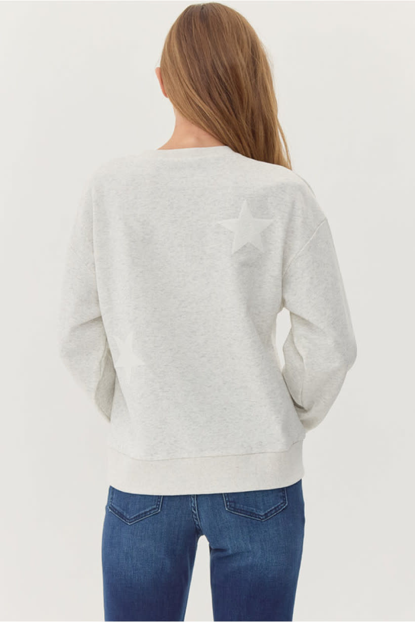 Jodifl H. Grey Star Patch Sweatshirt Top