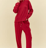 Jodifl Wine Ribbed Loose Relaxed Fit Set