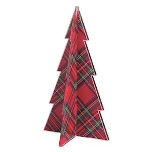 Mudpie RED TARTAN ACRYLIC TREE