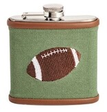 Mudpie FOOTBALL MENS EMBROIDERED FLASK