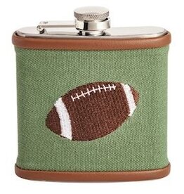 Mudpie FOOTBALL MENS EMBROIDERED FLASK