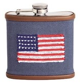 Mudpie FLAG MENS EMBROIDERED FLASK