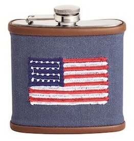 Mudpie FLAG MENS EMBROIDERED FLASK