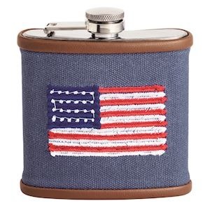 Mudpie FLAG MENS EMBROIDERED FLASK