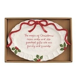 Mudpie BOW XMAS SENTIMENT PLATE