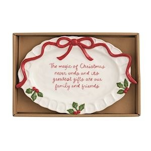 Mudpie BOW XMAS SENTIMENT PLATE