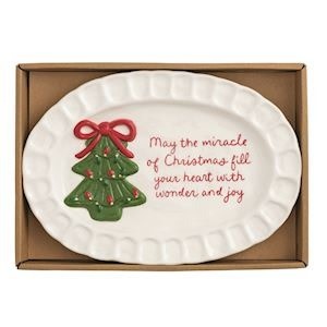 Mudpie TREE XMAS SENTIMENT PLATE