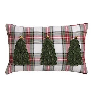 Mudpie LUMBAR VELVET TARTAN PILLOW