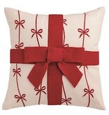 Mudpie BOW FELTED WOOL PILLOW