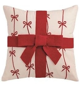 Mudpie BOW FELTED WOOL PILLOW