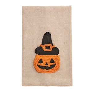 Mudpie PUMPKIN HALLOWEEN ROPE TOWEL