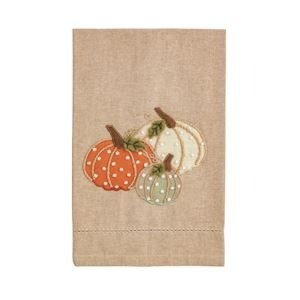 Mudpie PUMPKIN TRIO FRENCH KNOT TOWEL