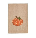 Mudpie ORANGE PUMPKIN FRENCH KNOT TOWEL